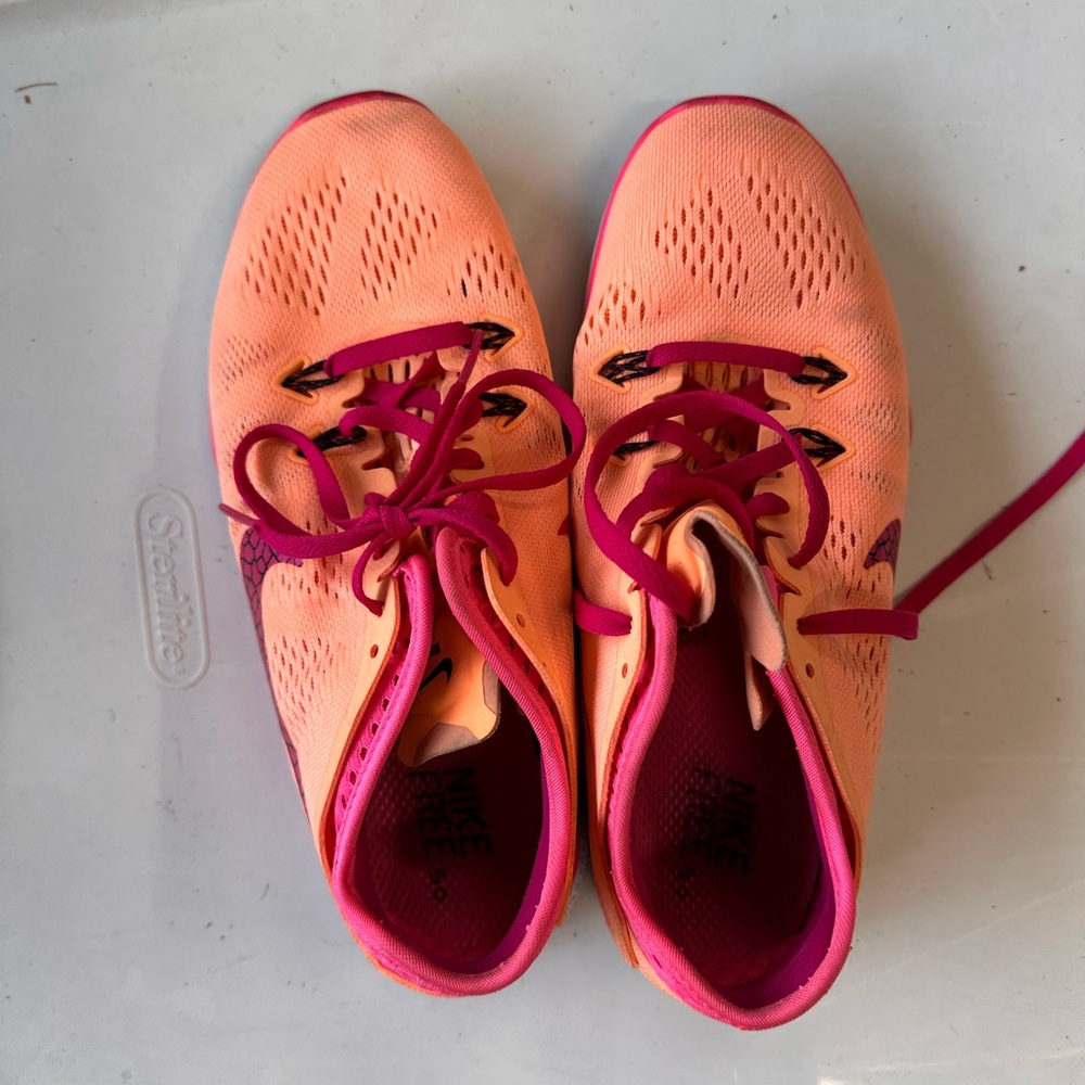 Nike Women's Vibrant Orange and Pink Athletic Shoes